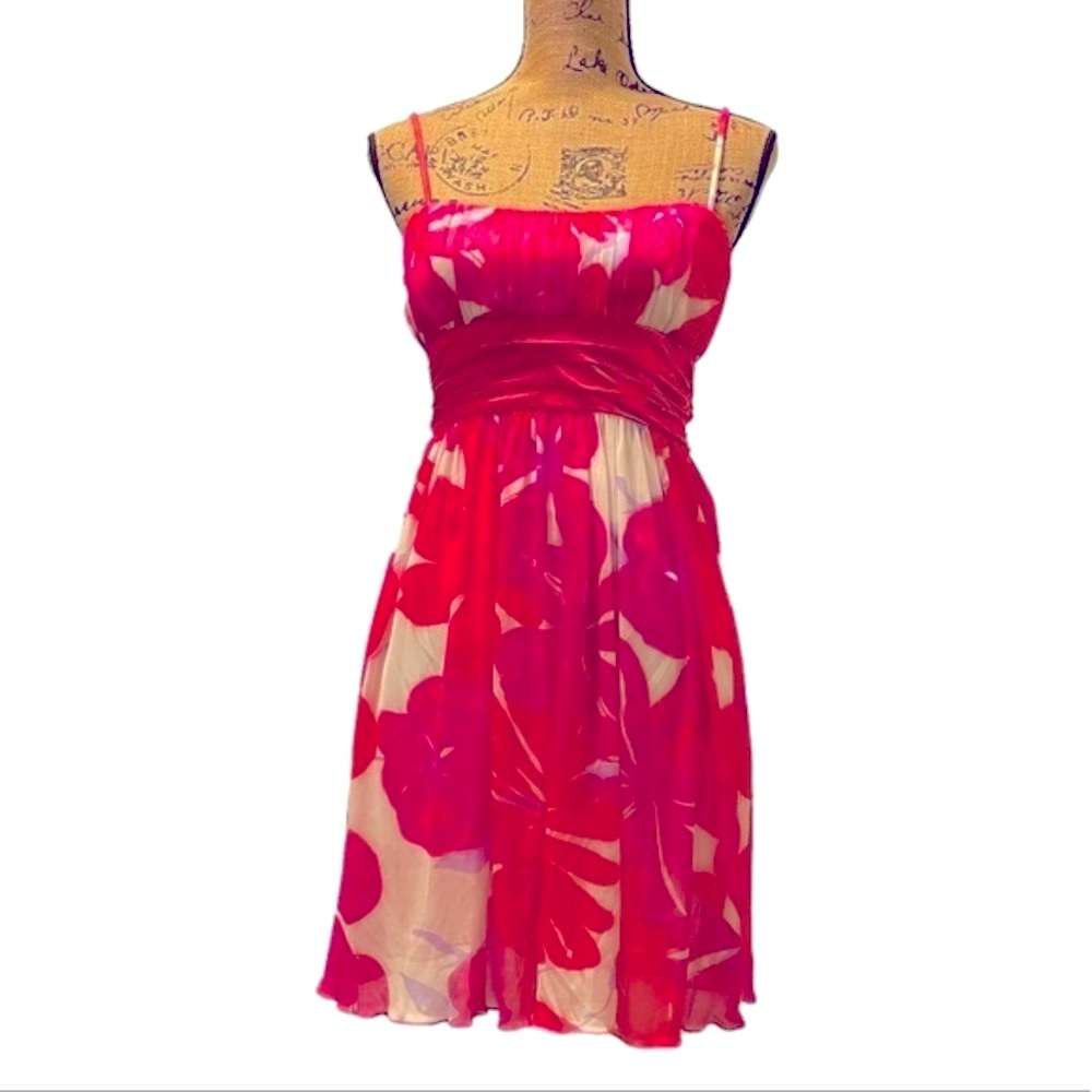 NWT City Studio Pink & White Floral Spaghetti Strap Party Dress Size S